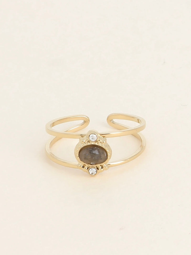 Cleo ring, gold/gray