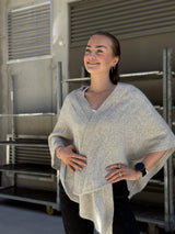 SANNE Poncho, Grey Melange