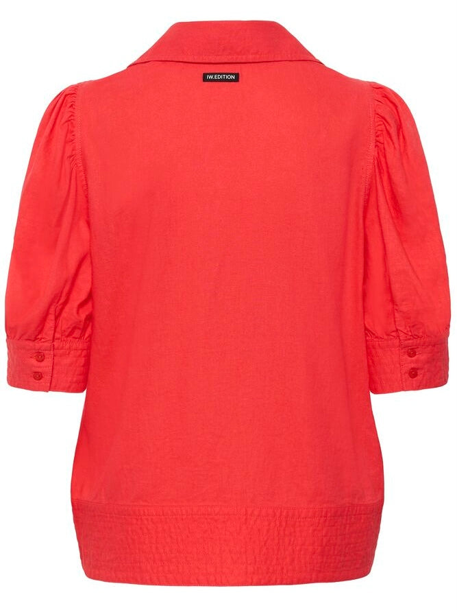 EDITH IW BLOUSE, Poppy Red