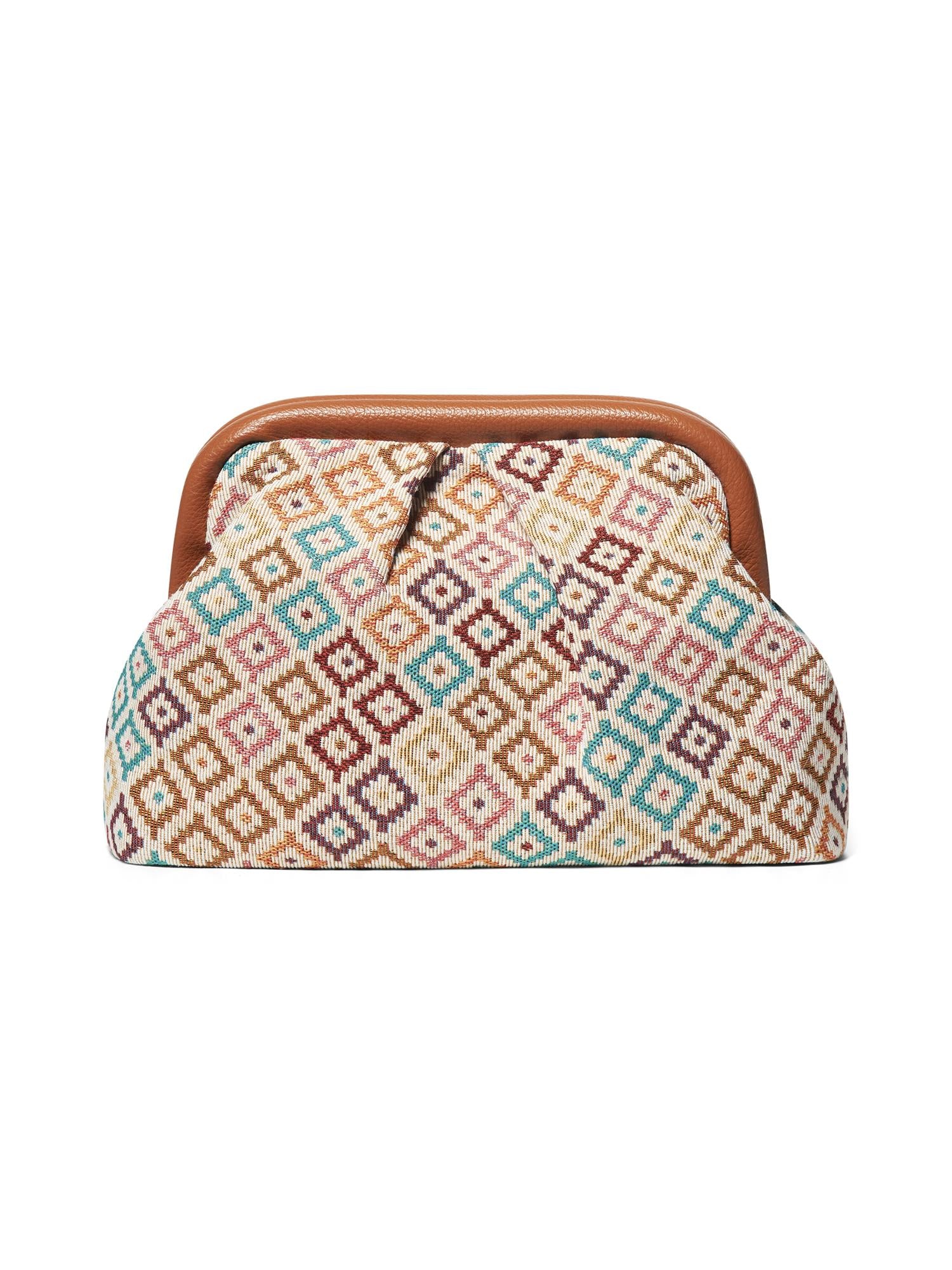 Jacquard Clutch, Brown