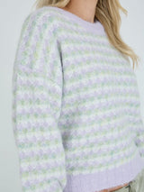 Sassi knit pullover, Green/Purple