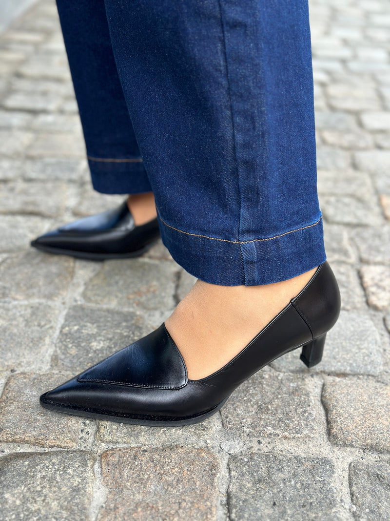 Pumps, Black calf 80