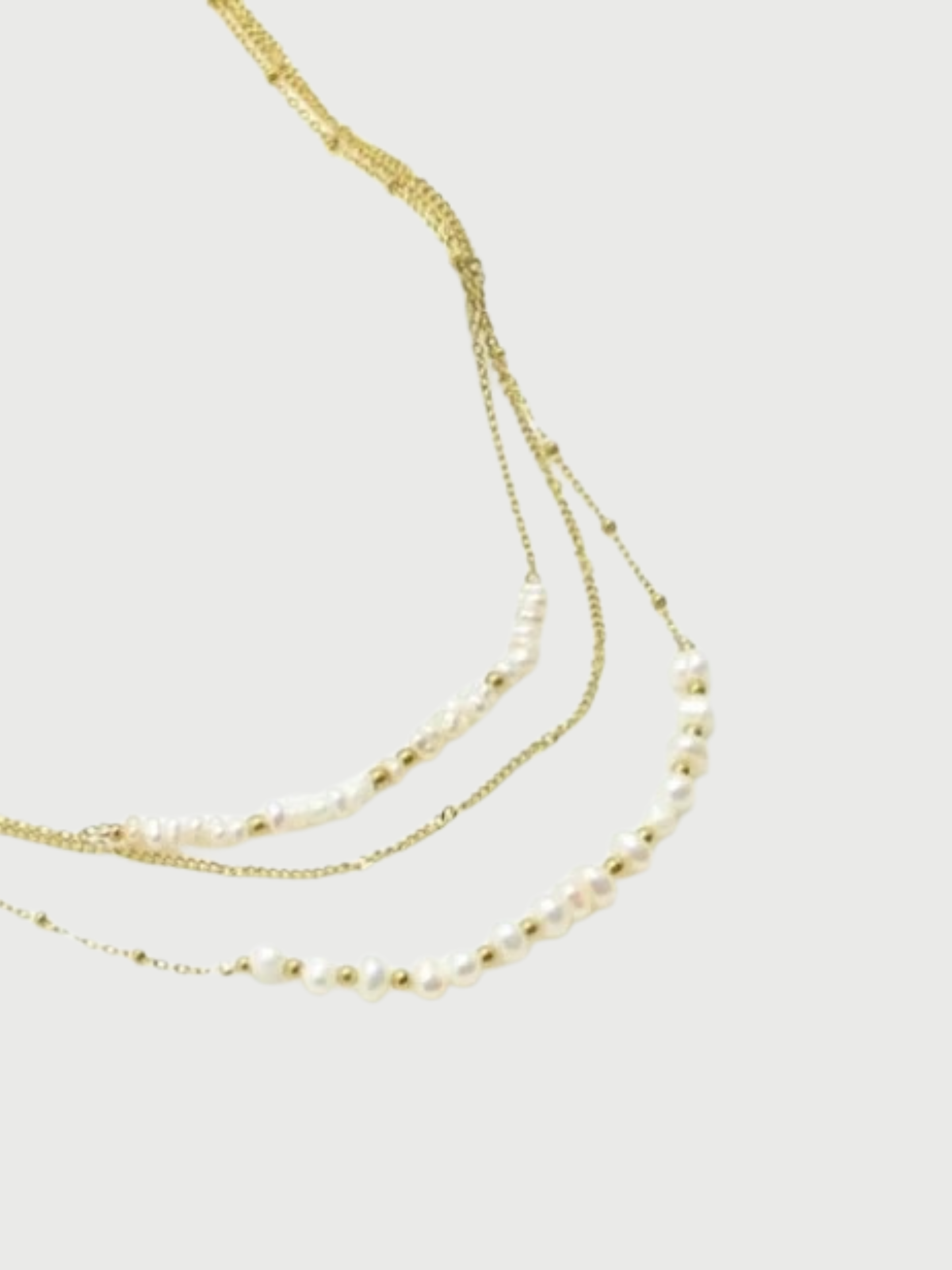 Necklace, 3-row with freshwaterpearls