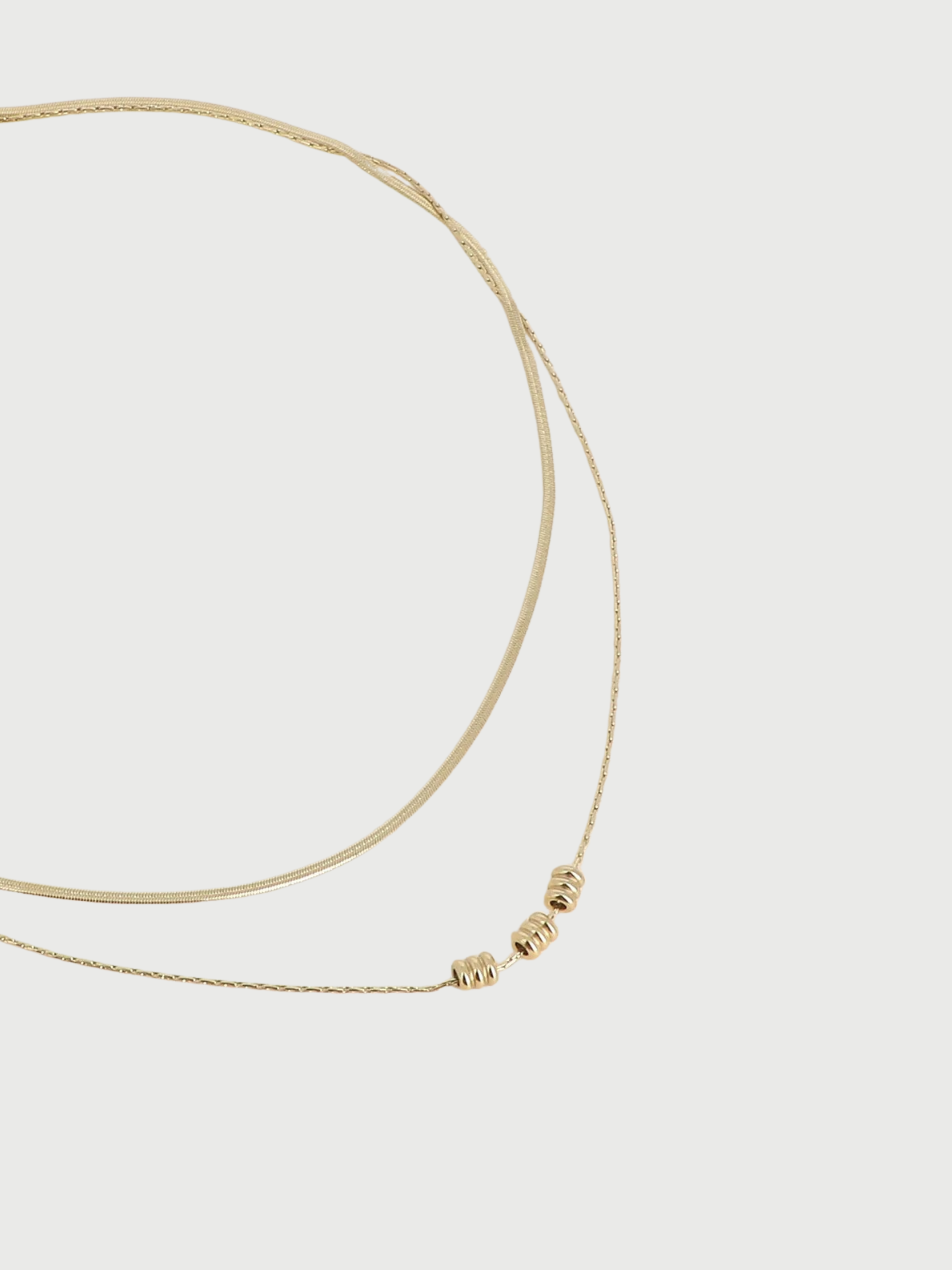 Necklace, double cylinder