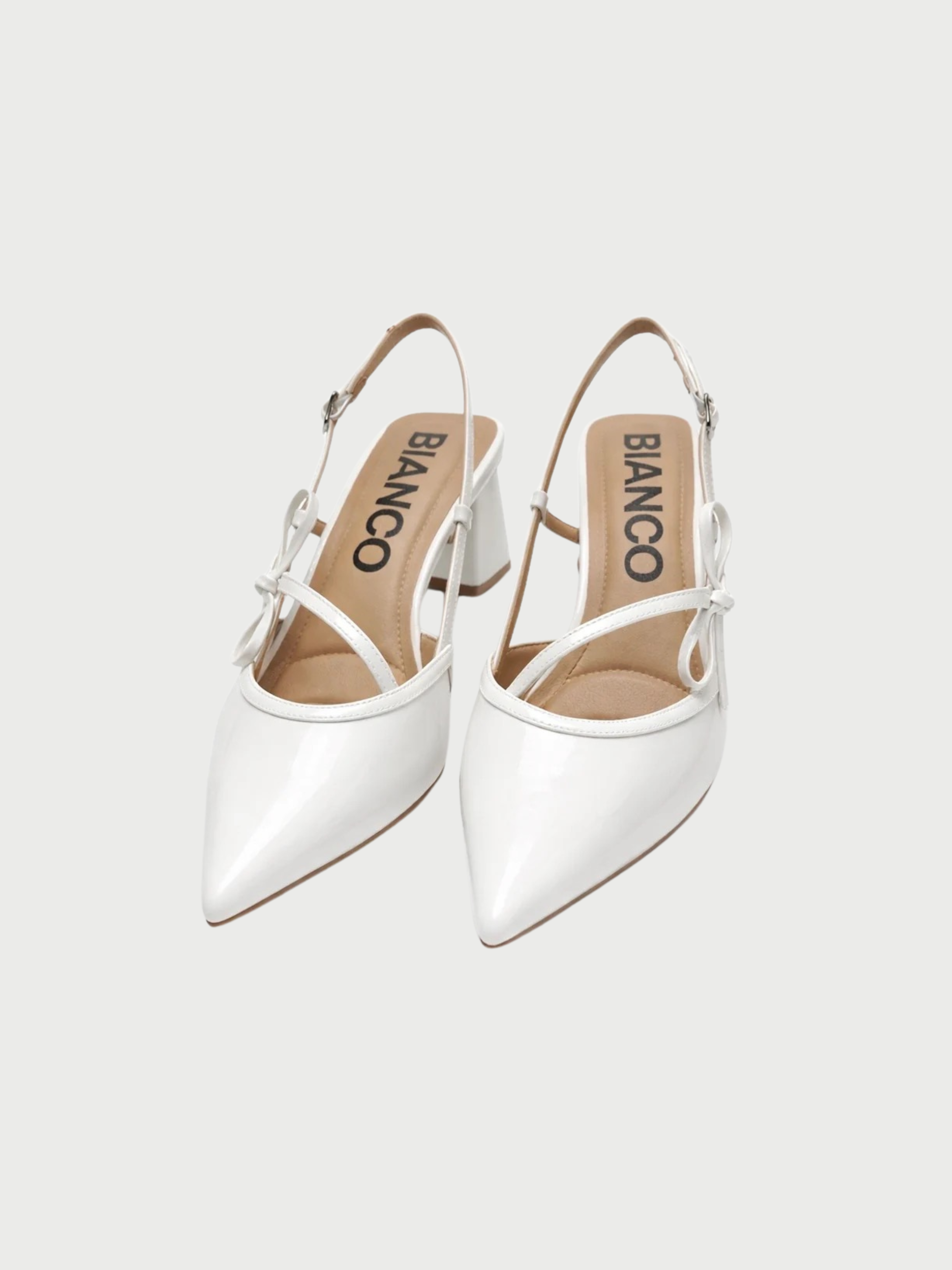BIAMARALYN Strappy Bow Slingback Faux Leather