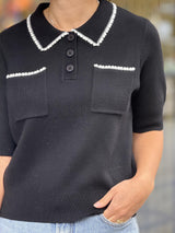 Polka Sweater, Black