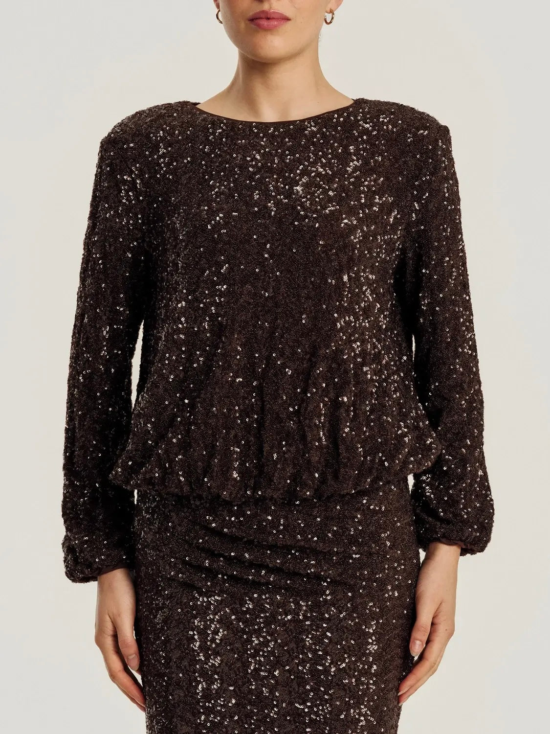 Beaded Blouse, Chocolate