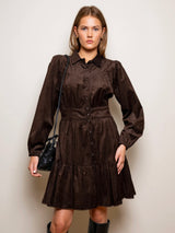 Vicky Dress Dark Mocha Corduroy