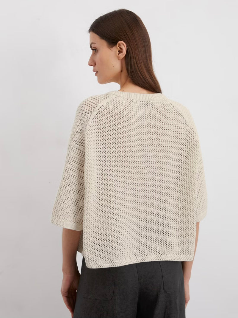 Pullover, short sleeve, round-neck