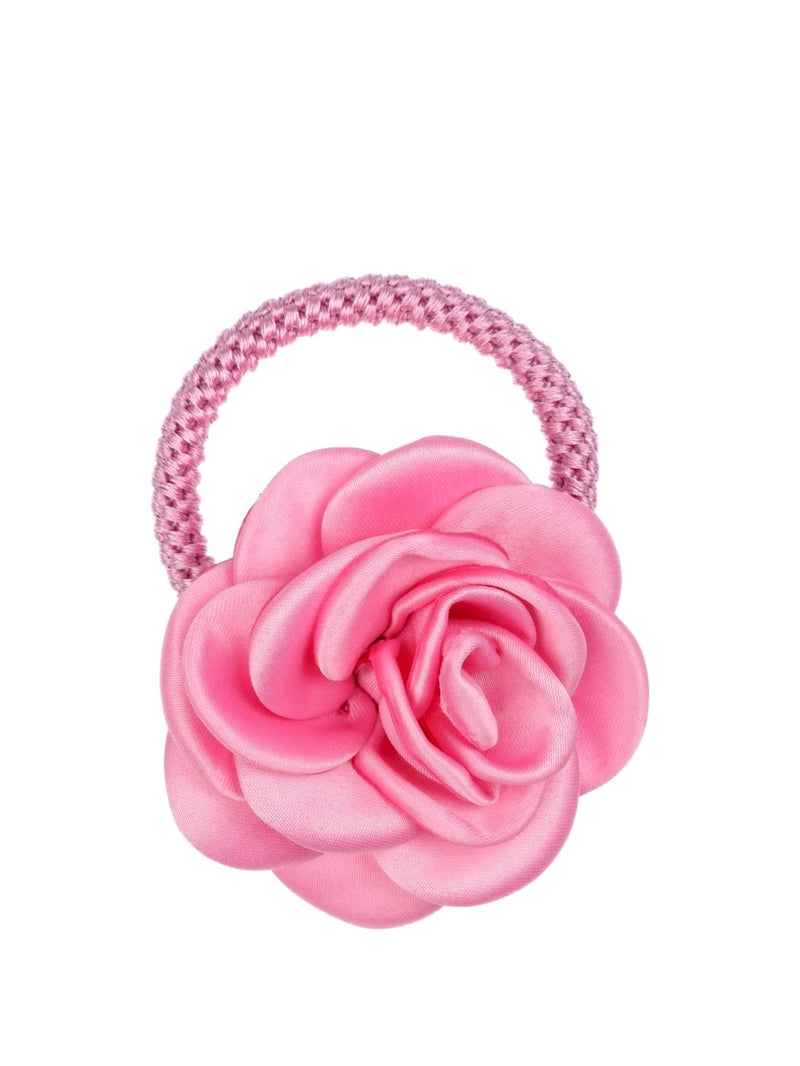 Satin Rose Hair Tie, Bubblegum Pink