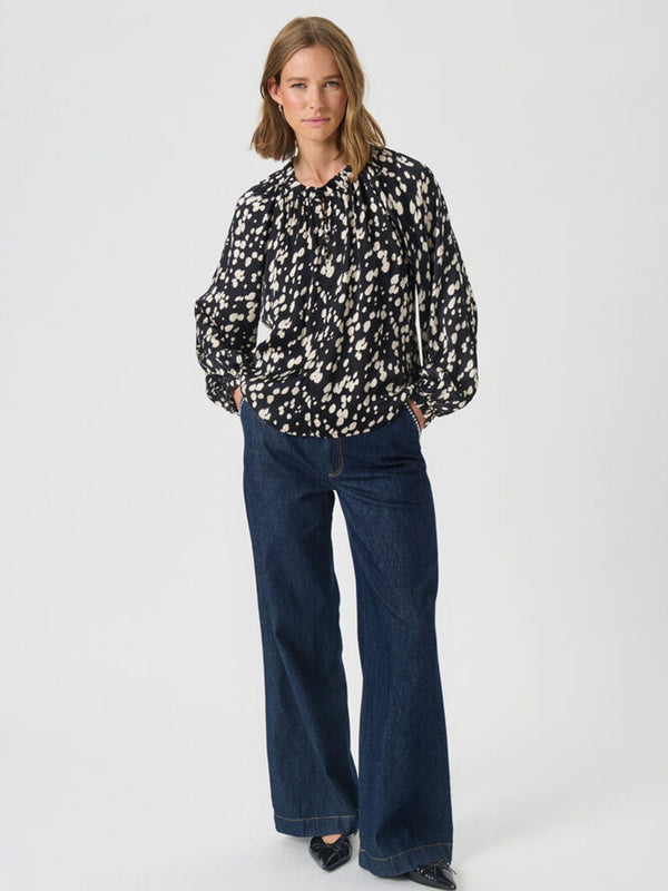 Venessa PW Blouse, Black Dot print