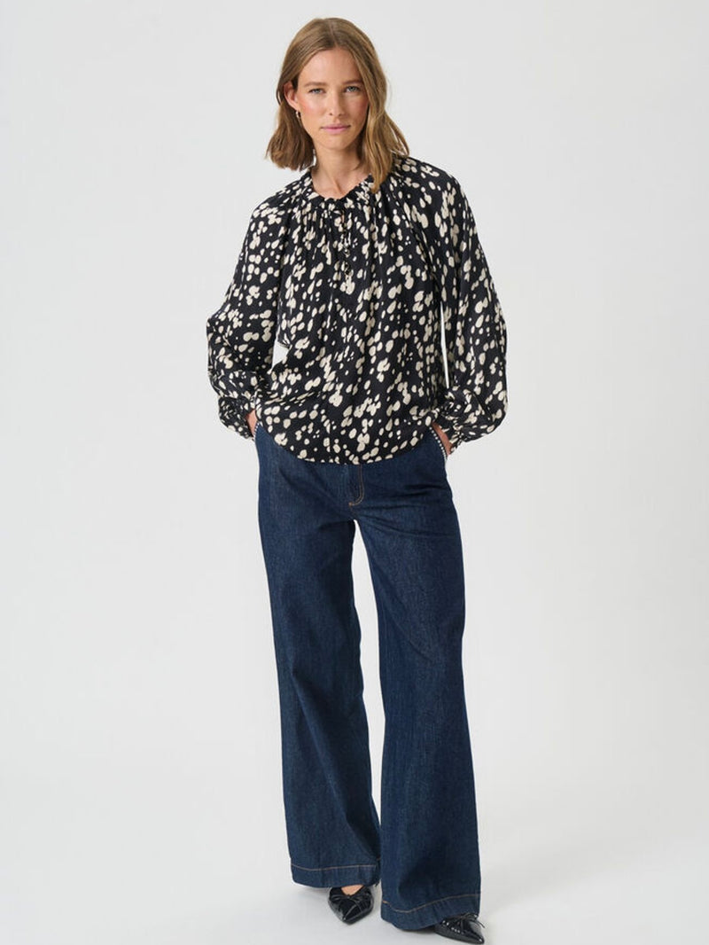 Venessa PW Blouse, Black Dot print