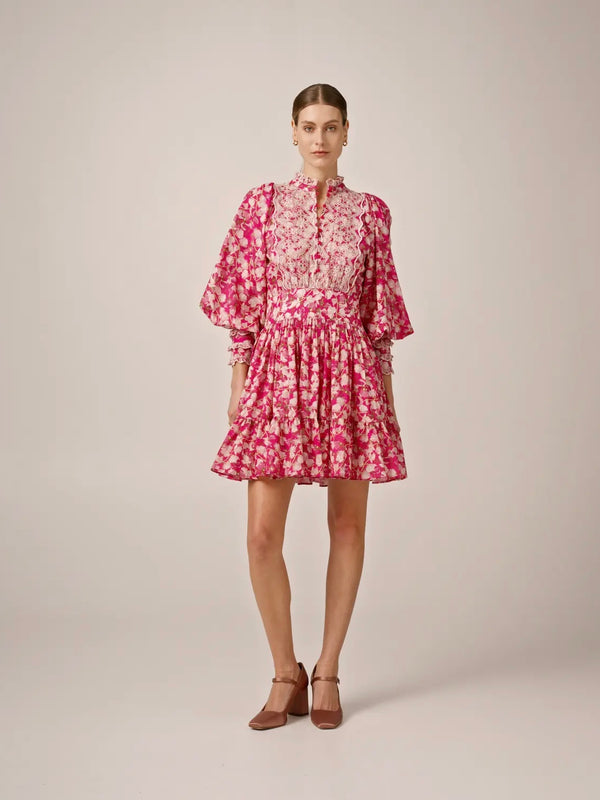 Cotton Slub Mini Dress, Poppy Meadow