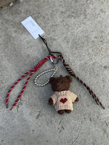 Bag Charm, Teddy Brown Sweater