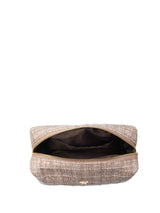 Tweed Make-Up Pouch Small, Warm Taupe