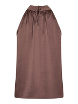 Rosette heavy Sateen Top, Dark Rose