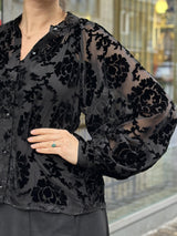 Velvet Blouse, Black