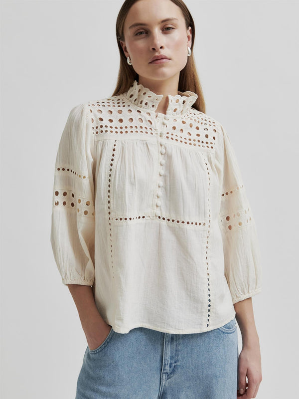 Brunie Blouse, Ecru
