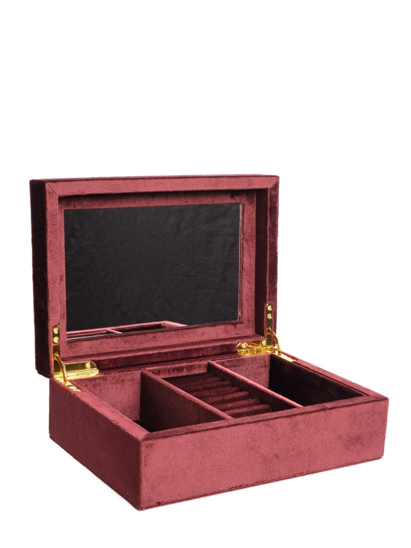 Large Velvet Jewellery Box, Maroon