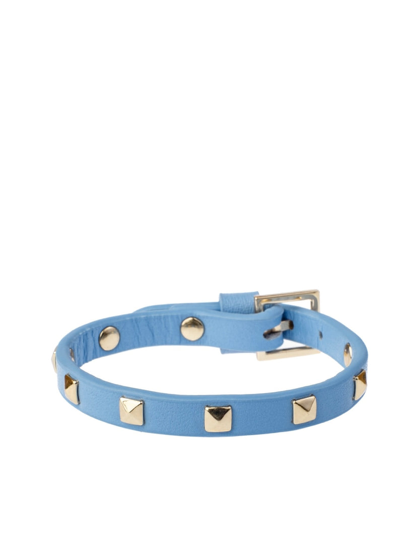 Leather Stud Bracelet Mini, Ibiza Blue