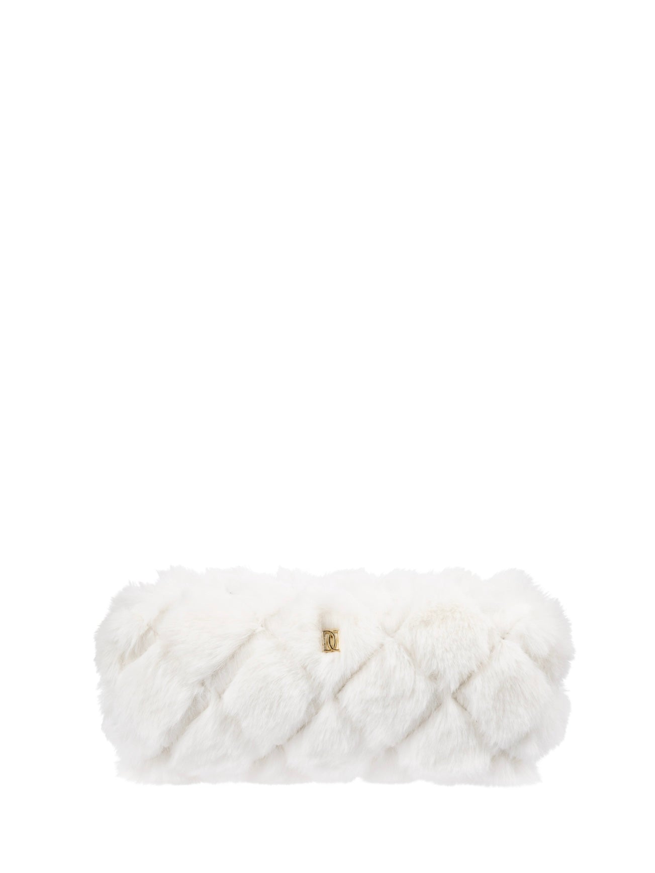 Faux Fur Quilted Tool Pouch, Off White