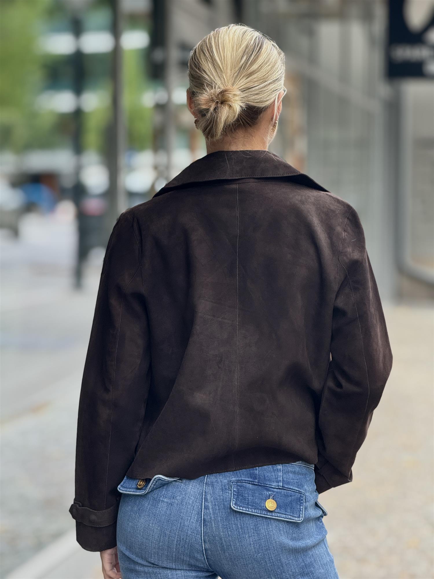 BTF Jolie Suede Jacket, Dark Brown