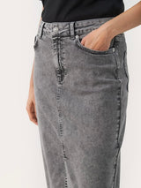 Dilin PW Skirt, Grey Denim