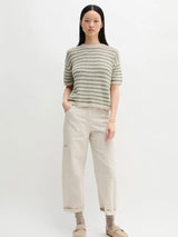 Pullover, shortsleeve, round-neck, striped