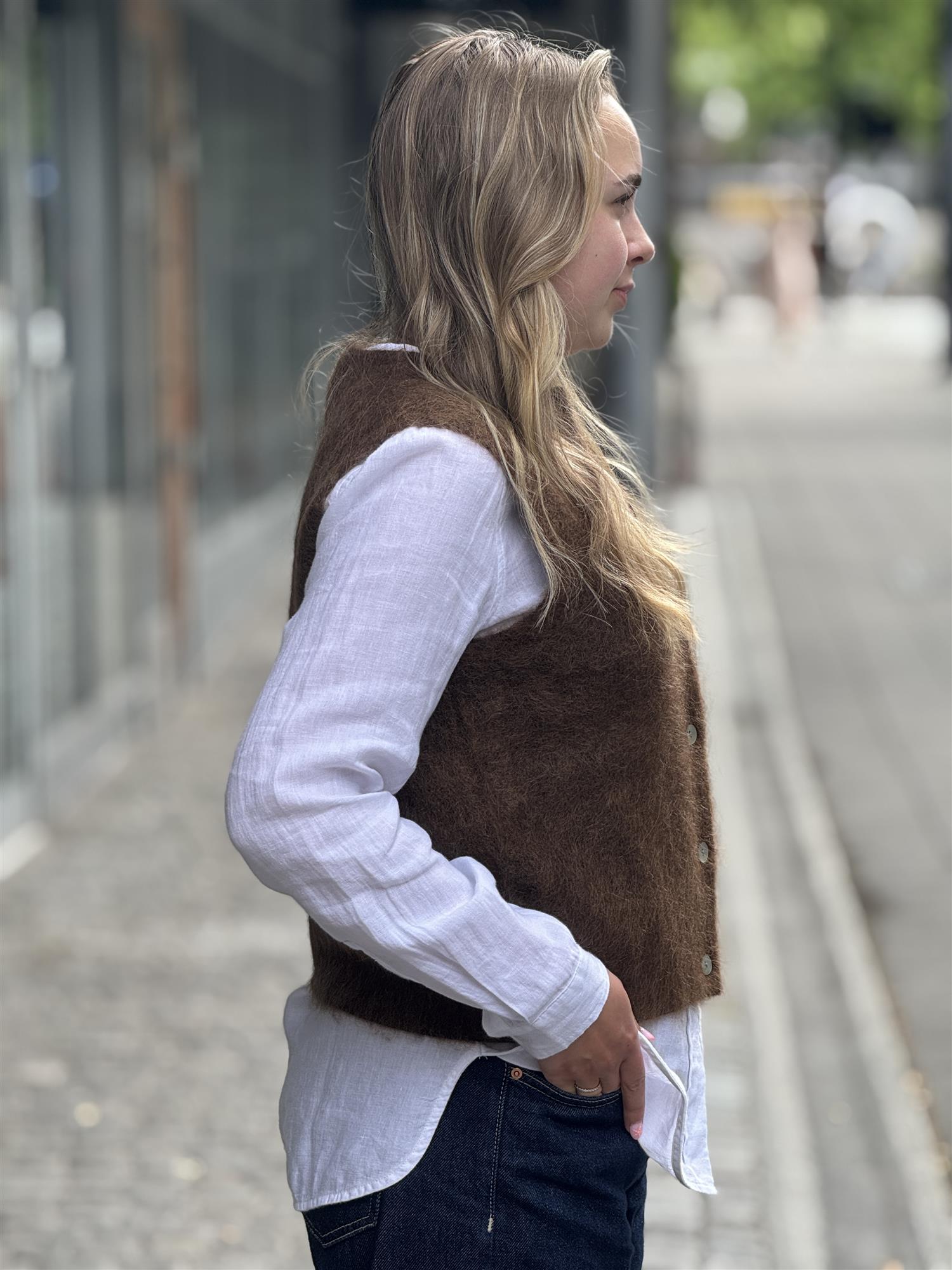 Brook Knit Button Vest