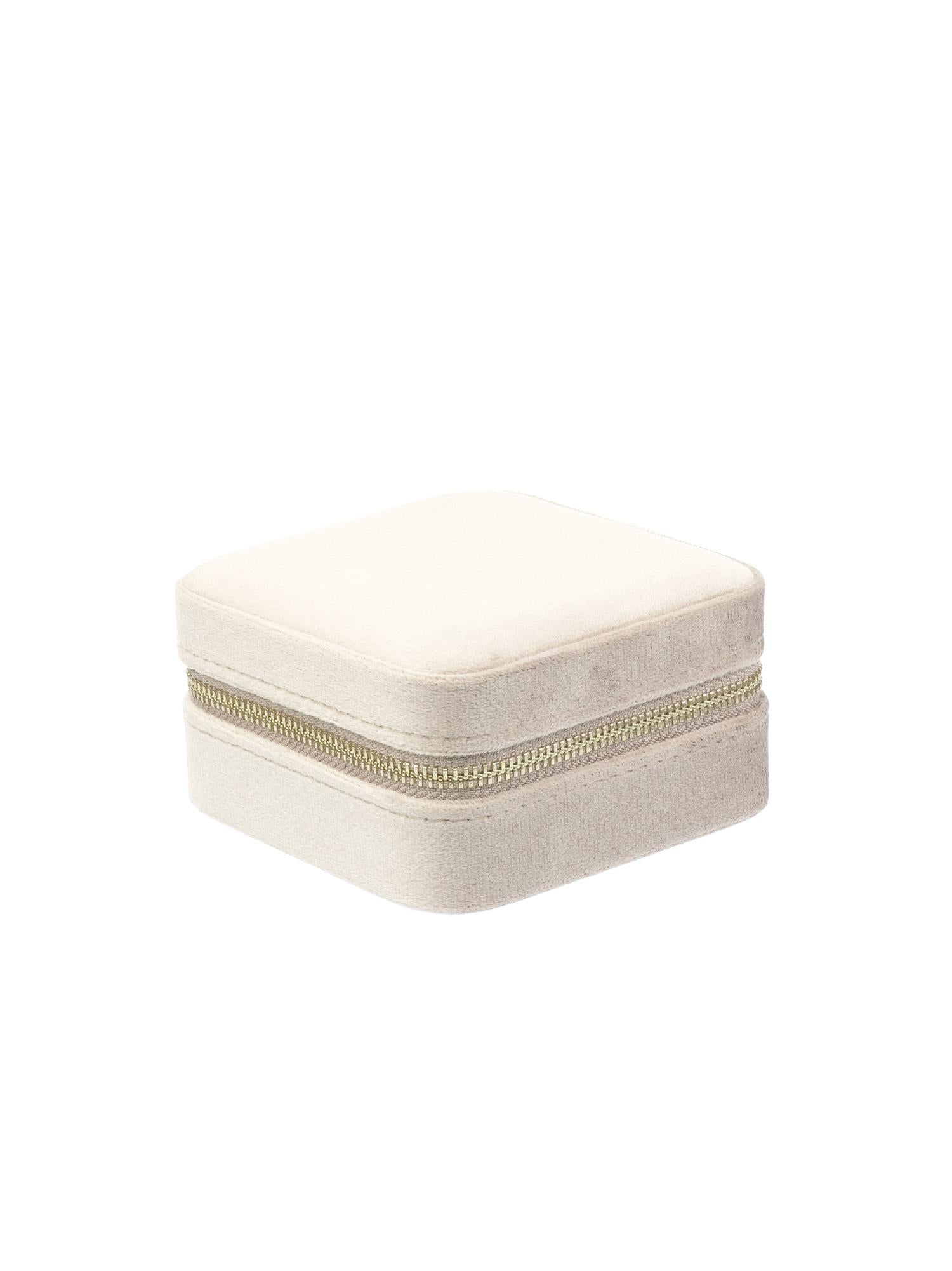 Velvet Jewellery Box Mini, Dark Sand