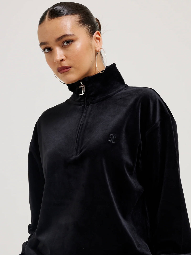 Pete 1/4 Zip Sweater, Black