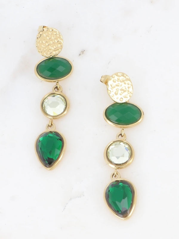 Romane pendant earrings, Green