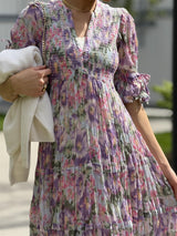 Bohemian Relaxed Dress, Brushed Flowers