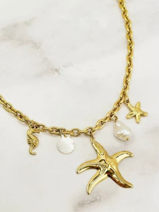 Necklace with charms, Gold