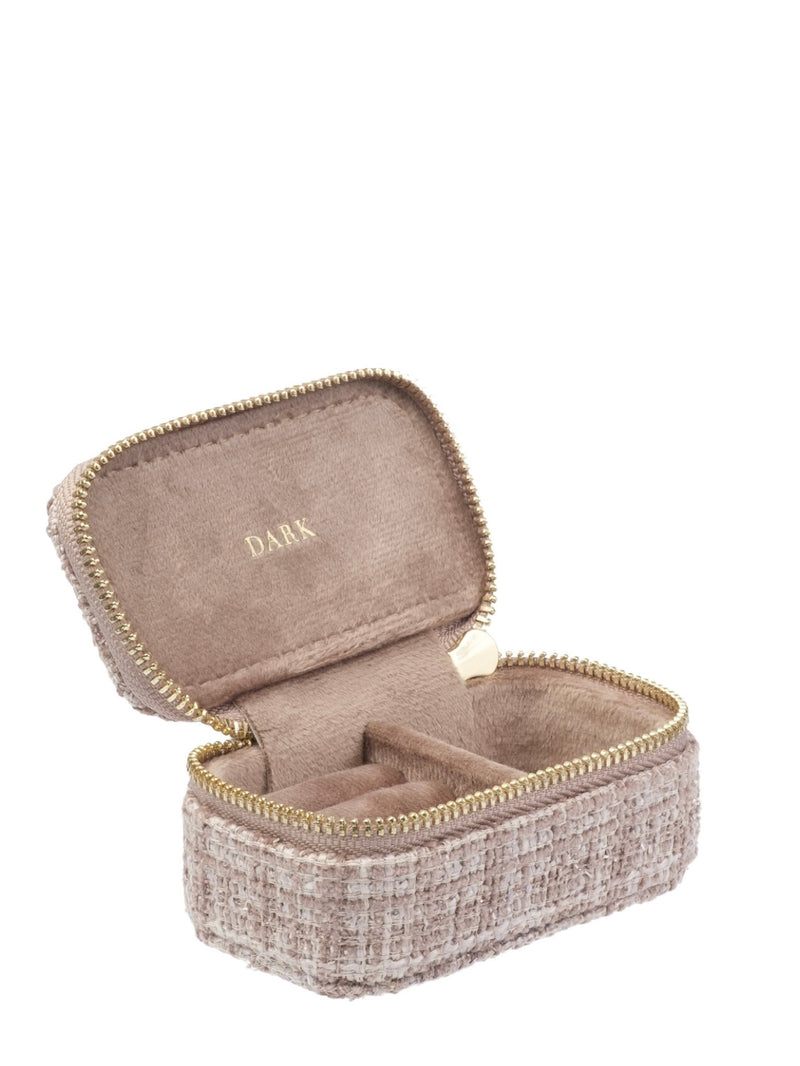 Tweed Jewellery Box Micro, Warm Taupe