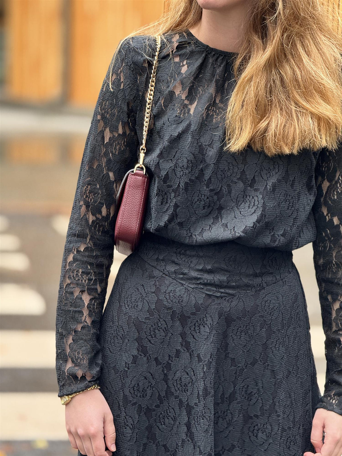 Lace Gown Dress, Black