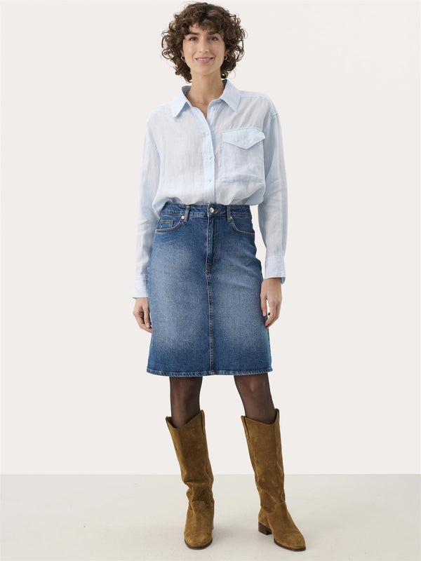 Leja PW Skirt, Medium Blue Denim