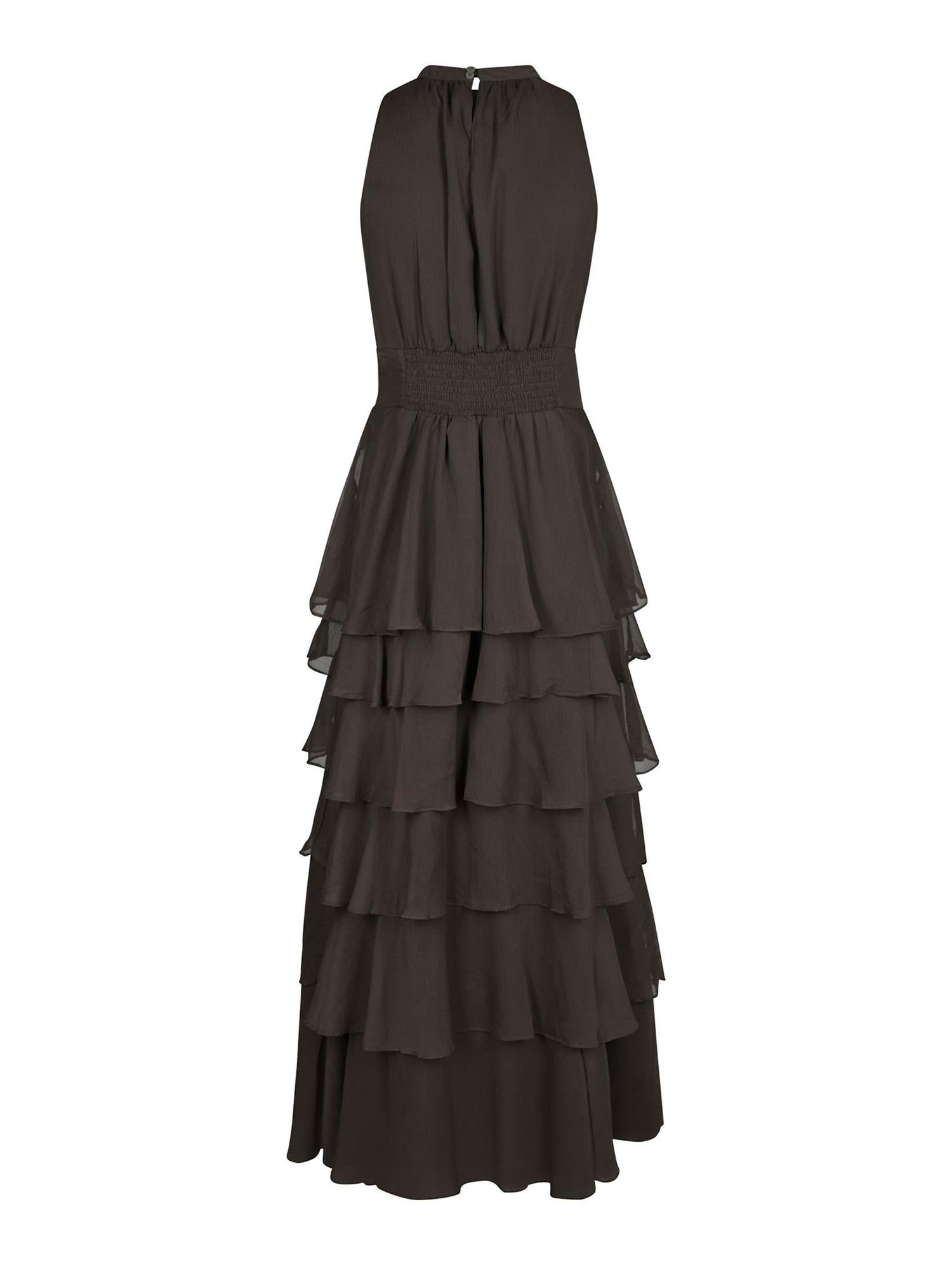 Marli Solid Chiffon Dress, Brown