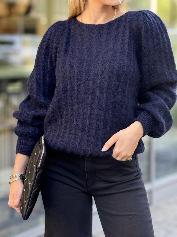 Wavy Sweater, Midnight Blue
