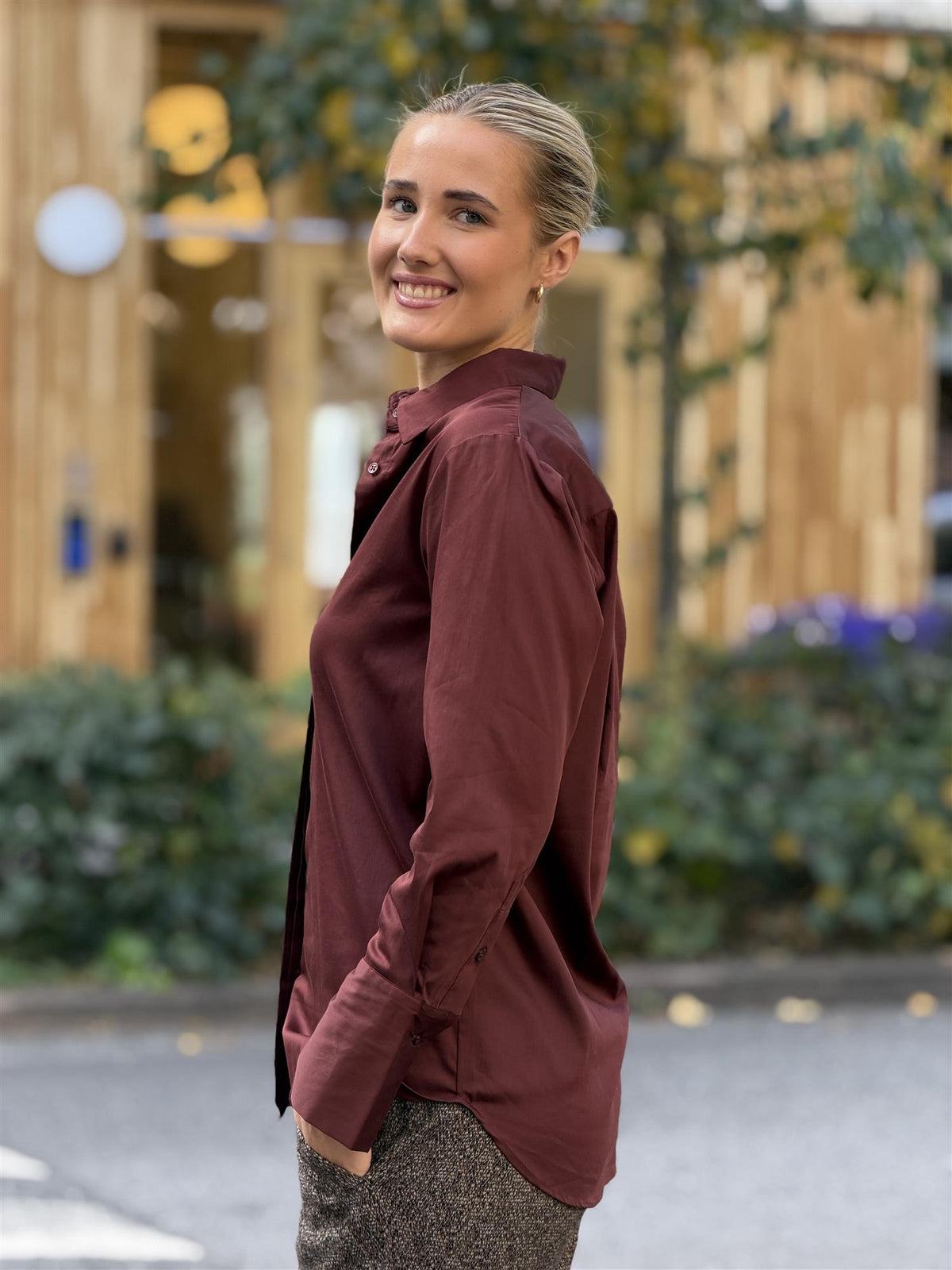 Bettina Classic Shirt, Burgunder