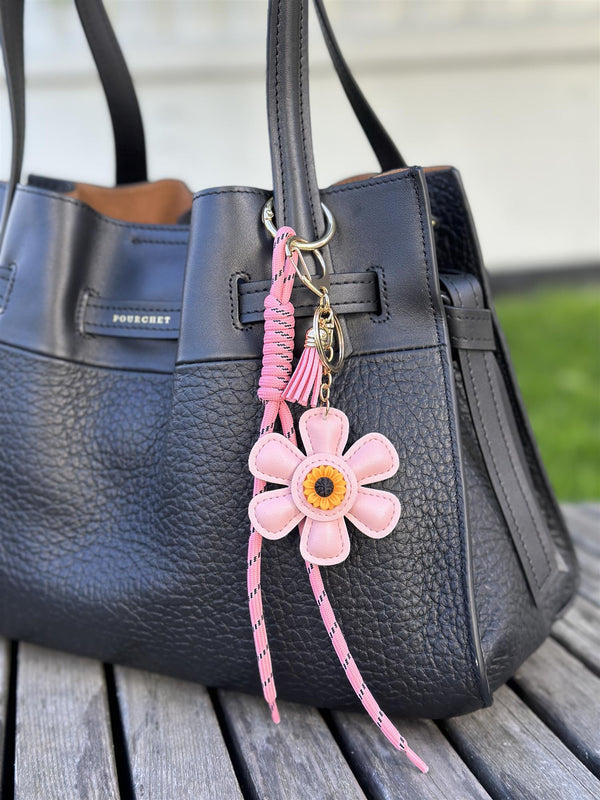 Bag Charm, Pink Flower Power