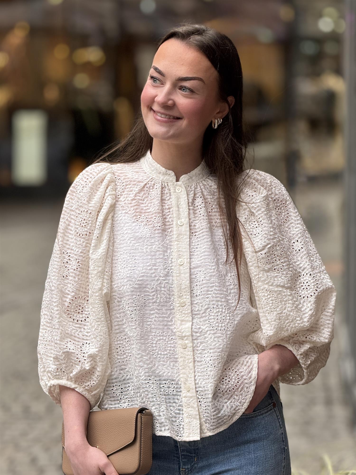 Checks Blouse, Off White