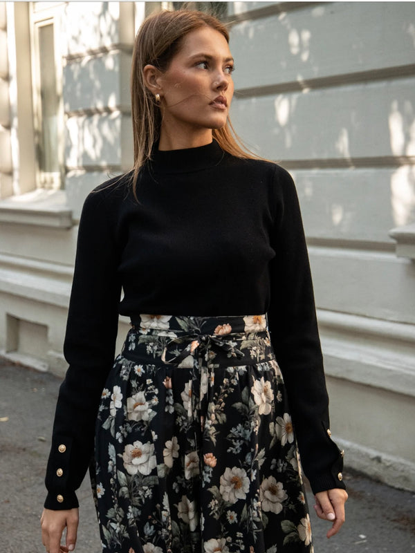 Stina High Neck, Jet Black