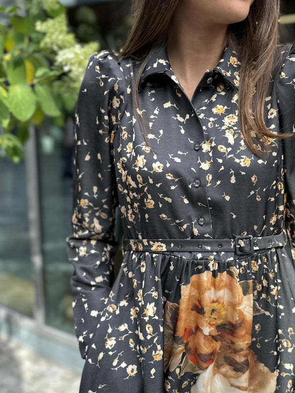 Tailored Satin Shirt Dress