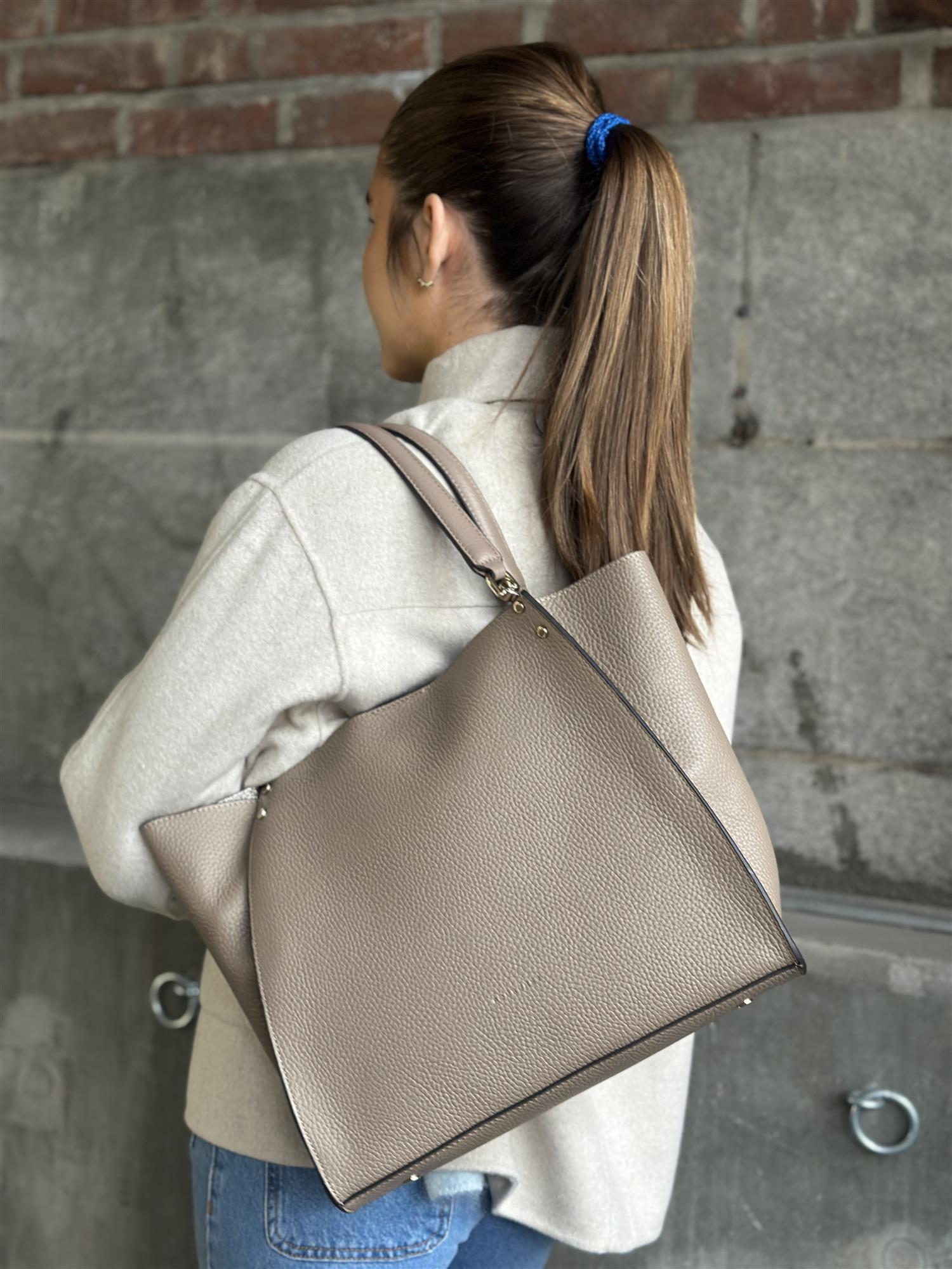 Hebdo shoppingbag, large, Taupe