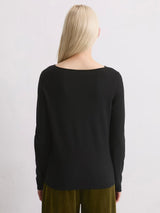 Pullover, longsleeve, boat neck,Black