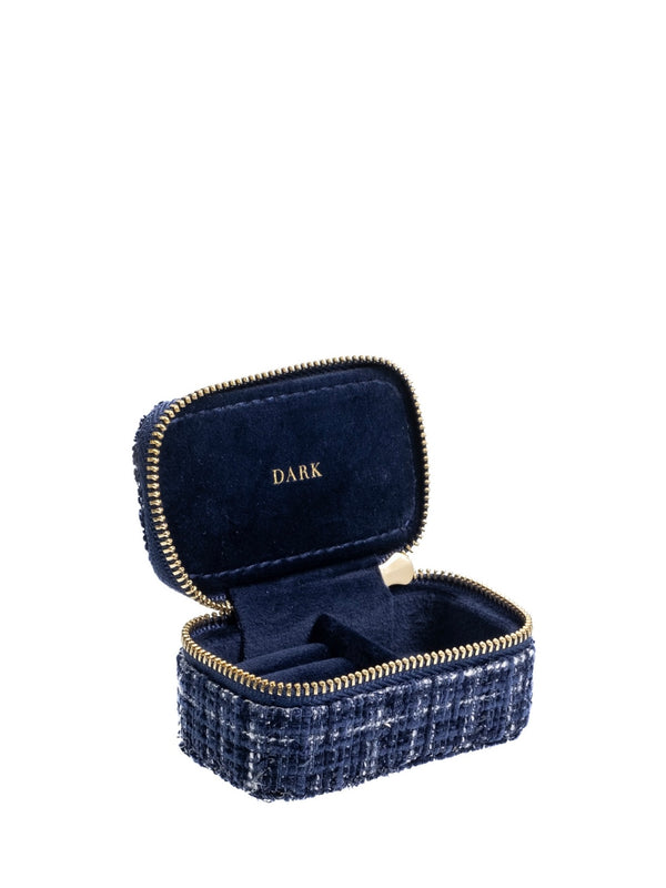 Tweed Jewellery Box Micro, Navy Blue