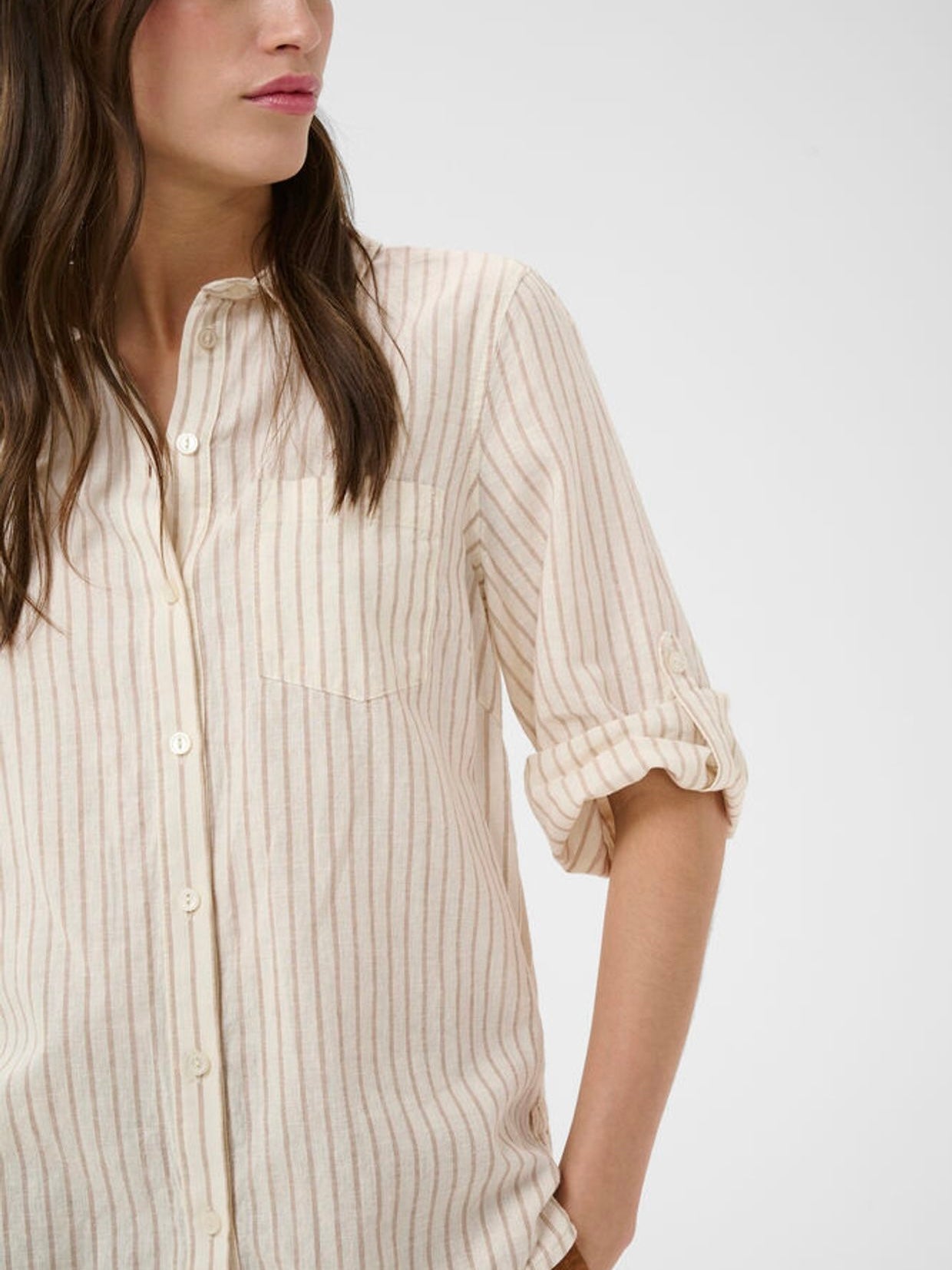 Cindie PW Shirt, Natural Stripe