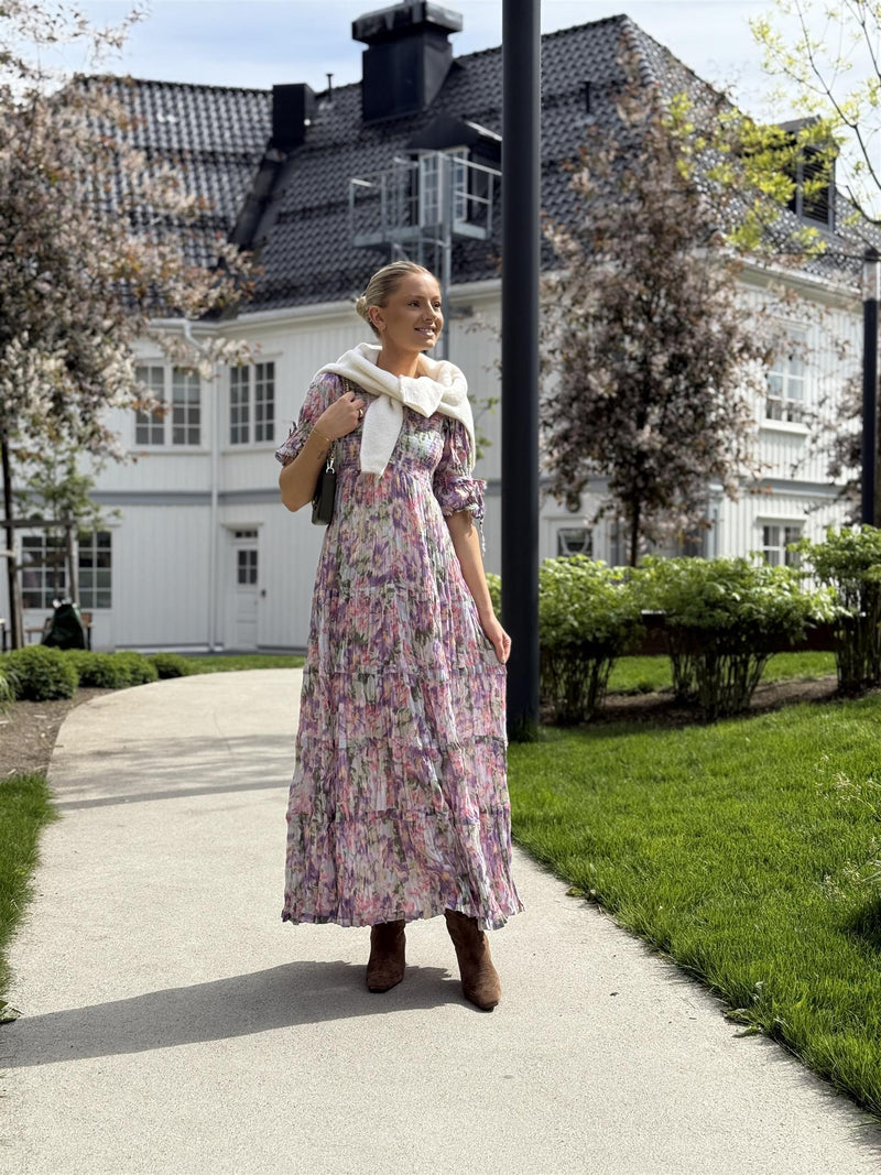 Bohemian Relaxed Dress, Brushed Flowers