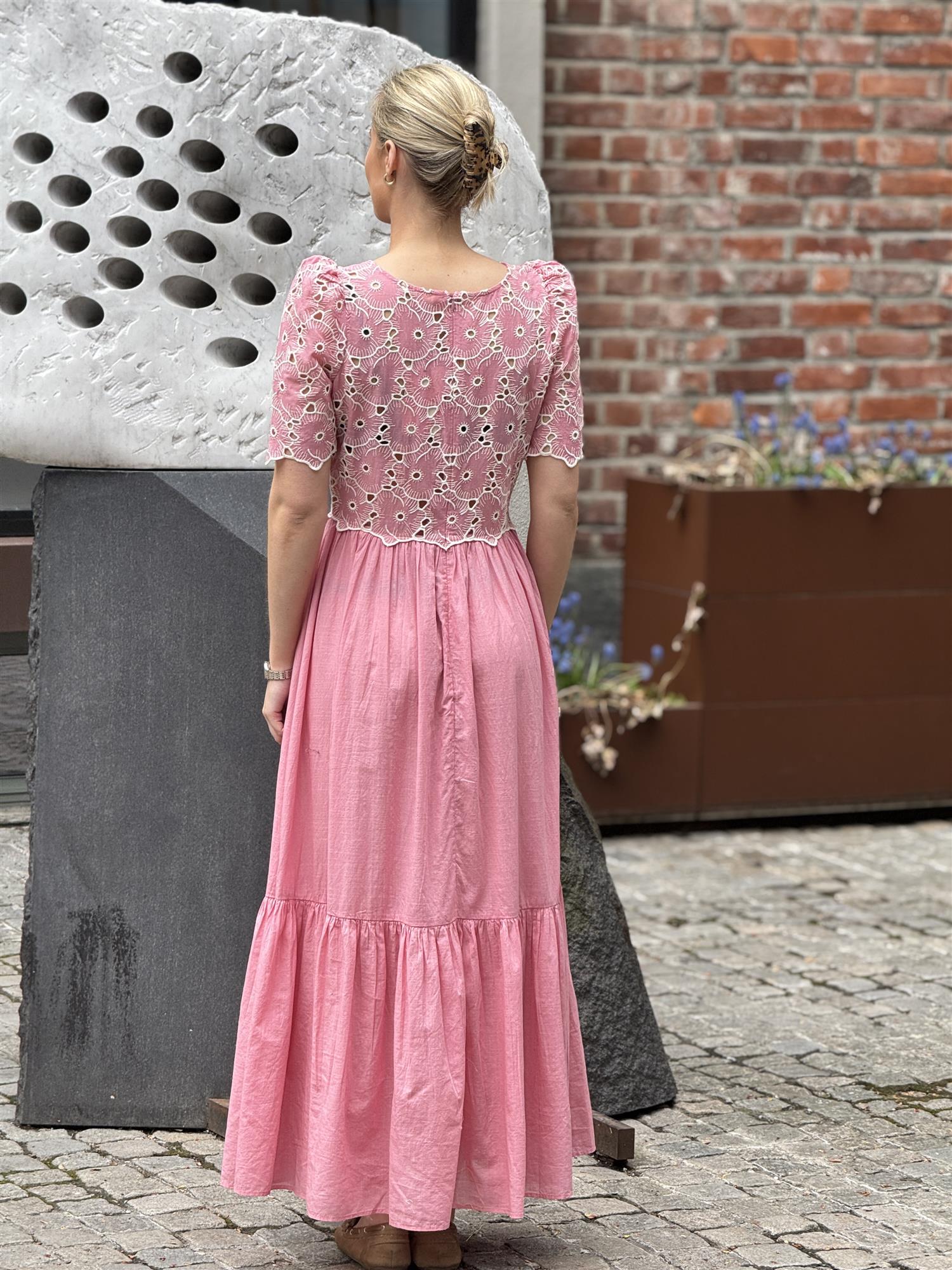 Broderie Anglaise Maxi Dress, Pink